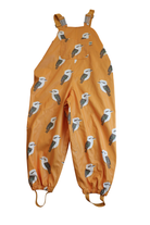 Goldie + Ace Rain Overalls, Orange, bird, 4
