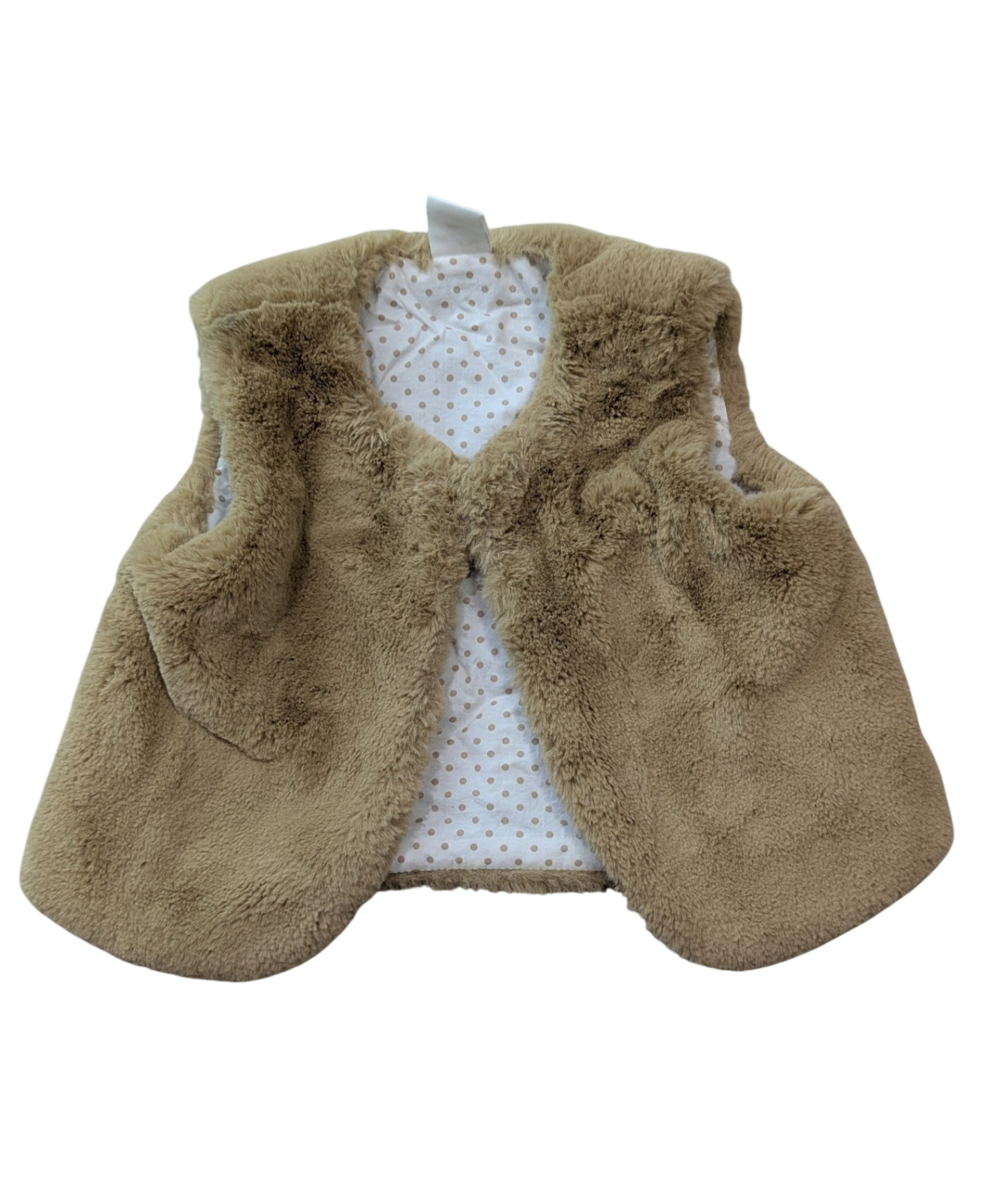 Seed Vest, Tan faux fur, 0