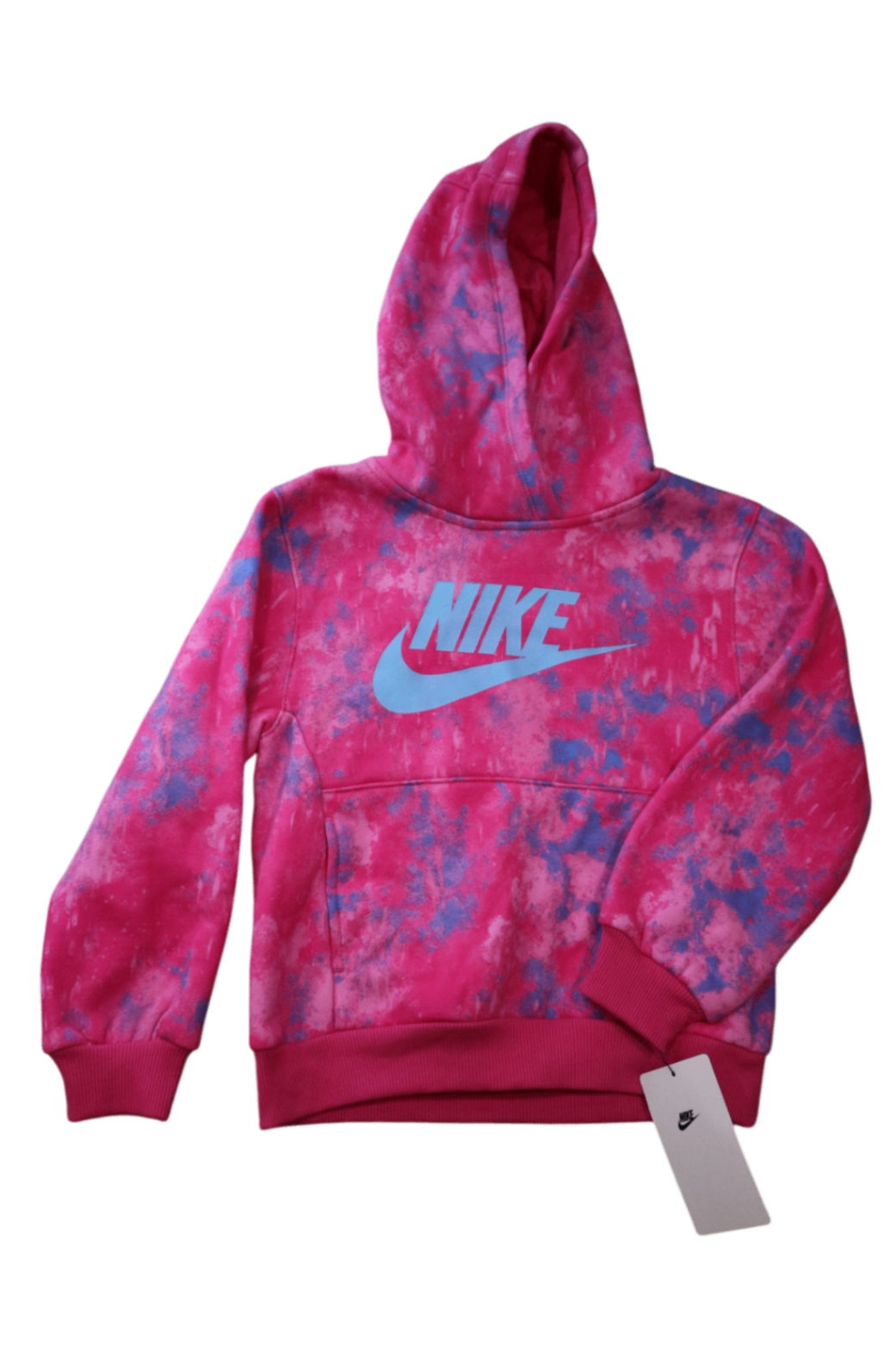 Nike Hoodie, Pink Blue Tie Dye, 6-7Y