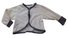 ErgoArms Cardigan, White with Grey Trims, 2-12M