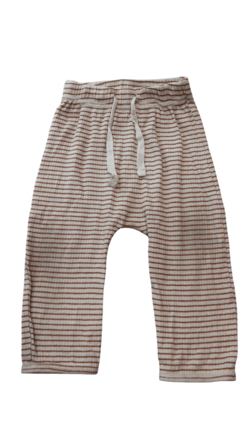 Konges Sløjd Leggings, Cream Brown Stripe, 1-3M