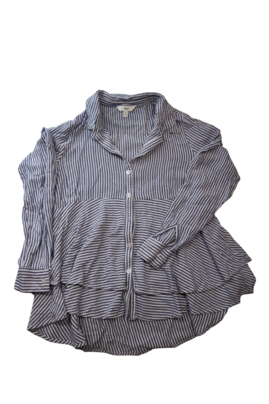 Ripe Maternity Shirt, Blue White Stripe, M