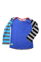 Oishi-M Long-Sleeve T-Shirt, Blue Multi Stripe, 5-6Y