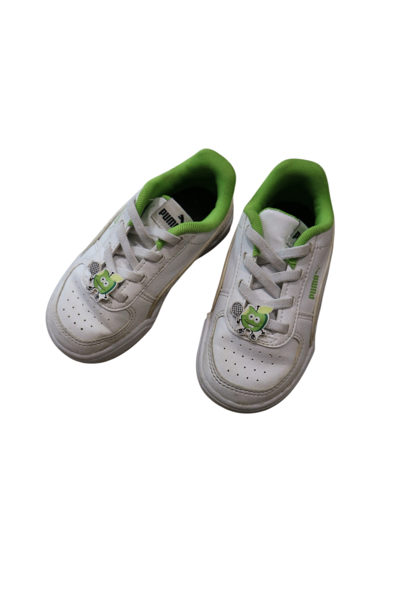 Puma Shoes, White with Green Trims, US 8/EUR 24