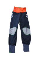 Oishi-m Pants, Navy Blue with Orange Grey Trims, 5-6Y