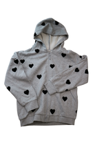 Country Road Hoodie, Grey Black Hearts, 10