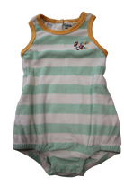 Goldie + Ace Bodysuit, Mint green and white with orange trim, 0