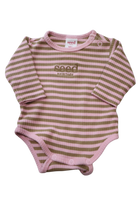 Seed Heritage Bodysuit, Pink and brown stripe, 0000