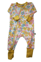 Goldie + Ace Jumpsuit, White with multicoloured floral print and yellow trim, 000