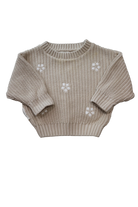 3 Little Crowns Knit Jumper, Beige/White, 000