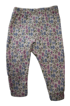 Purebaby Leggings, White with pink, blue and green floral print, 000