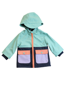Jack & Milly Raincoat, Mint green, navy, lavender and coral, 1