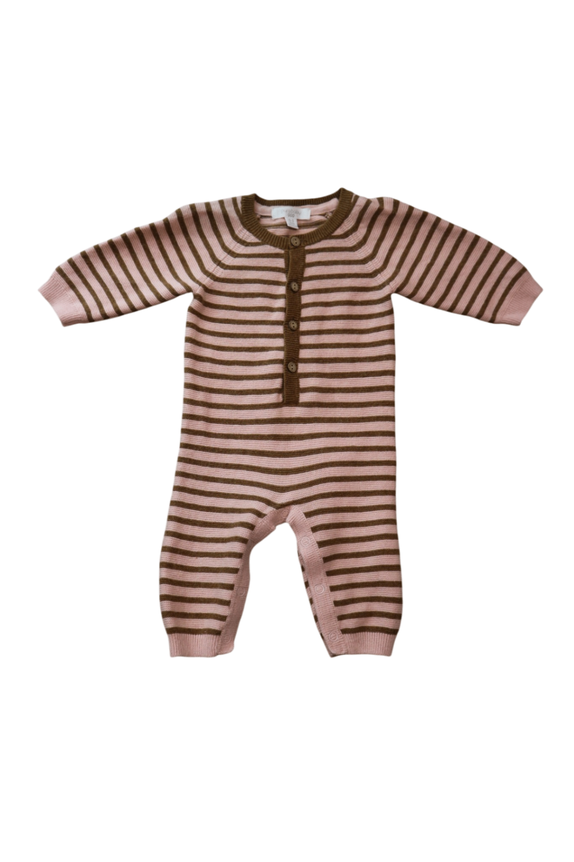 Purebaby Playsuit, Pink and Brown, 000
