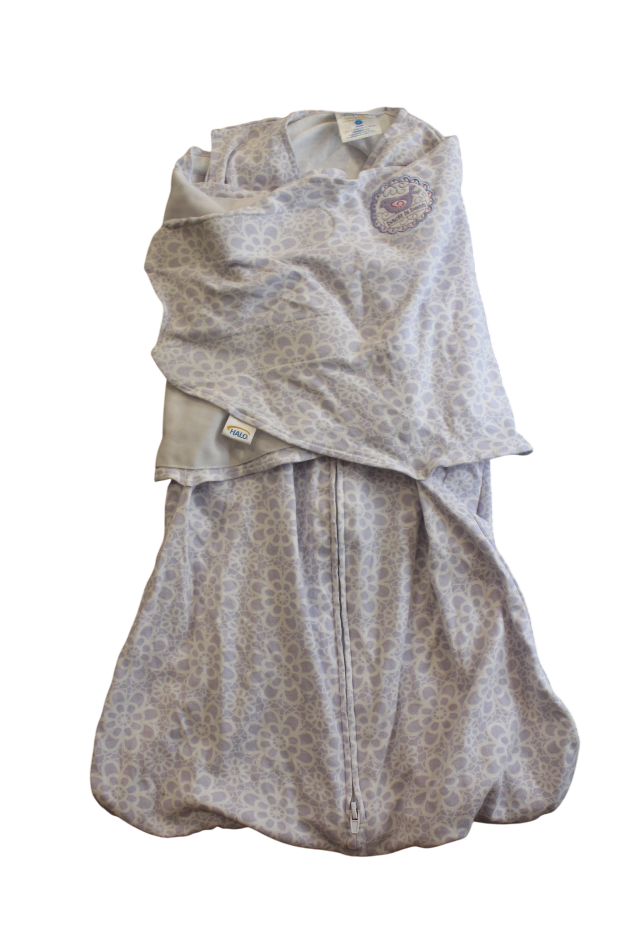 Halo Swaddle/Sleeping bag, Lavender and white, 00