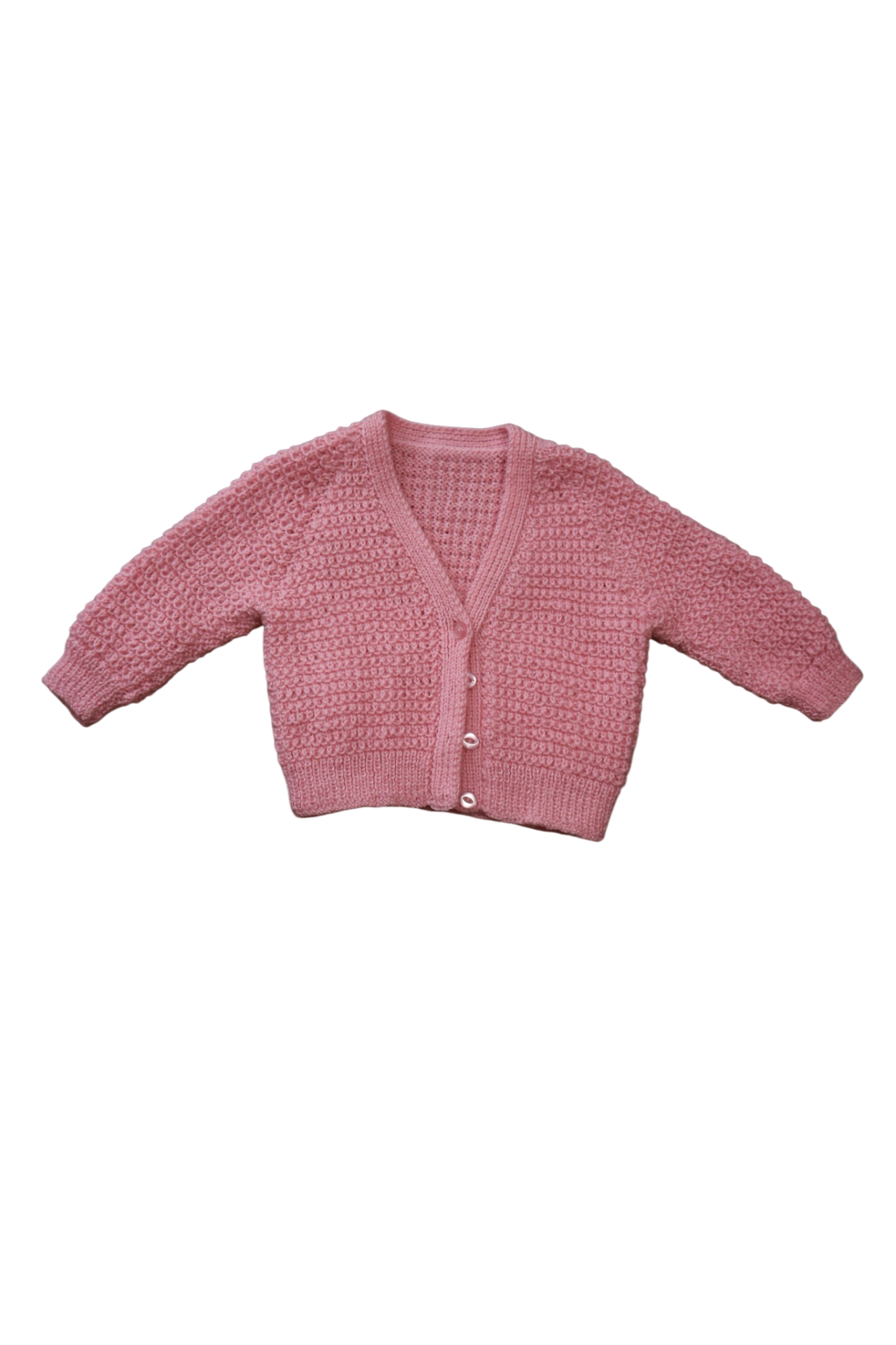 Handknit Cardigan, Pink, 000