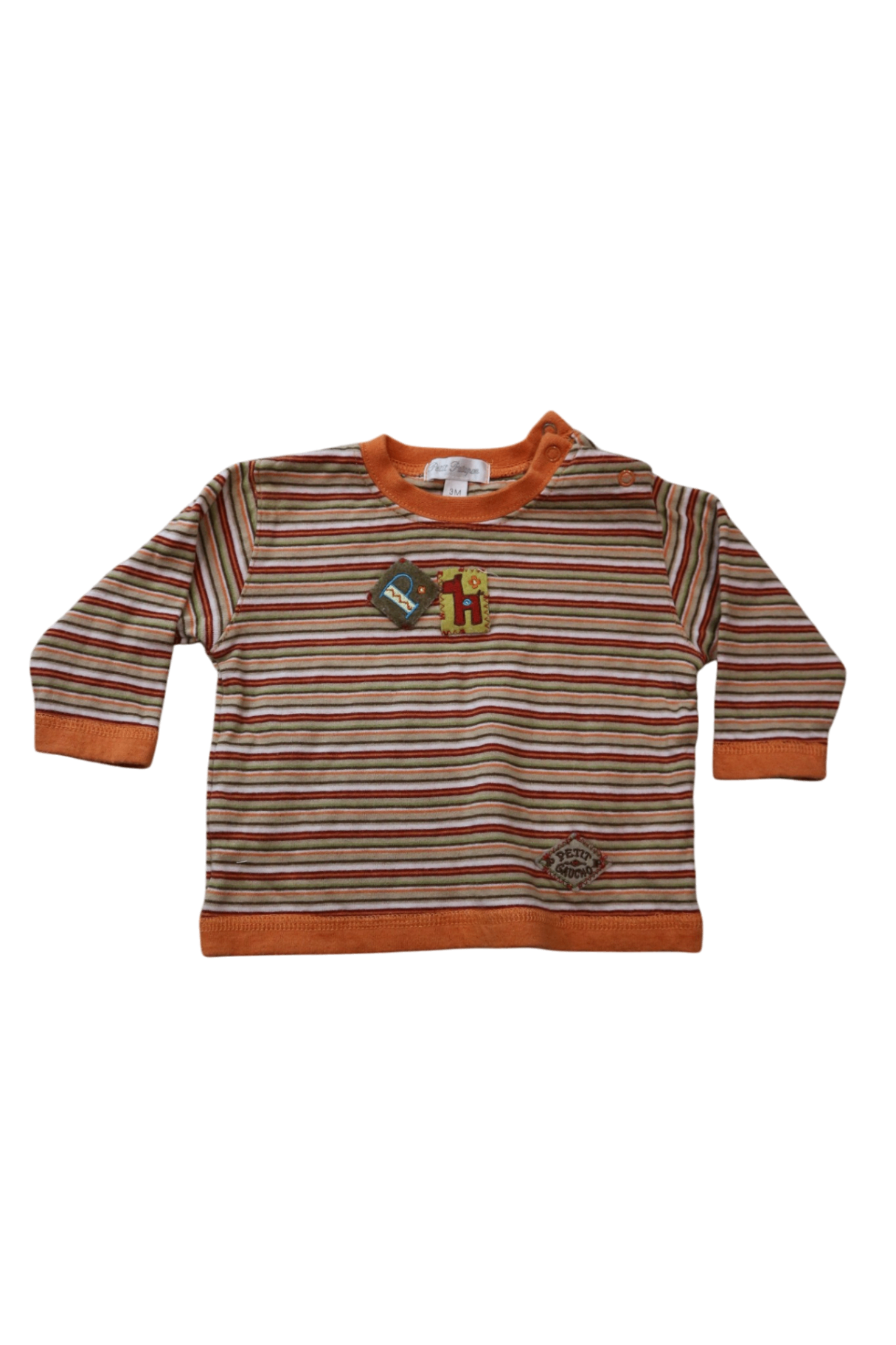 Petit Patapan Long-Sleeve T-Shirt, Orange, White, Green, Brown, 000