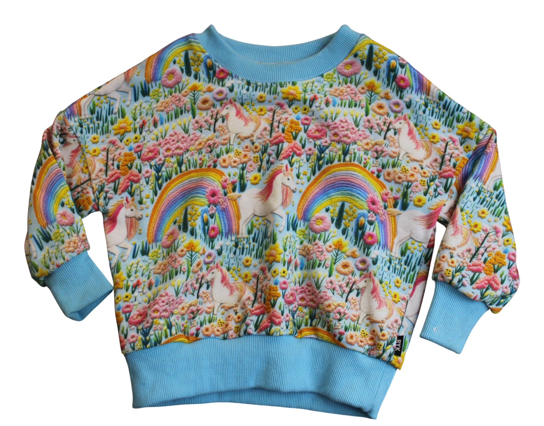 Rock Your Kid Jumper, Light Blue/Multicolour print, 4
