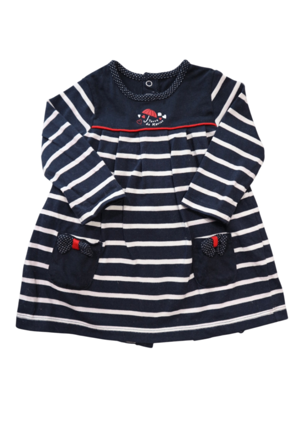 Terre de Marins Dress, Navy blue and white, 00