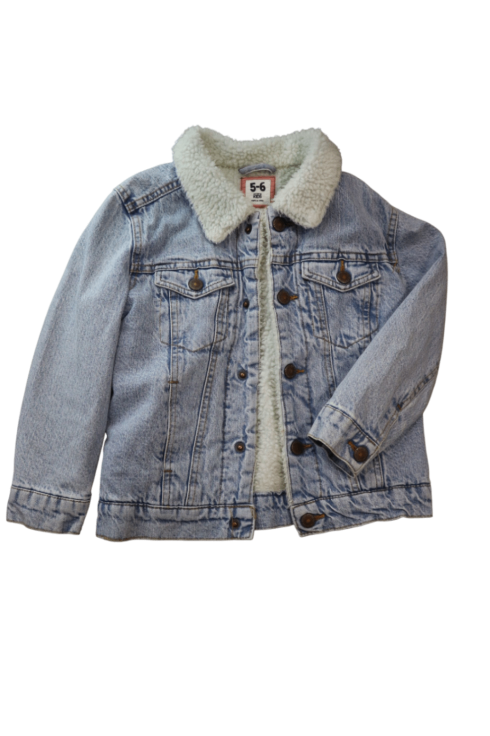 Cotton On Jacket, Light blue and cream, 5-6