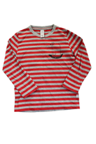 Little Horn Long-Sleeve T-Shirt, Red and Grey Stripe, 5