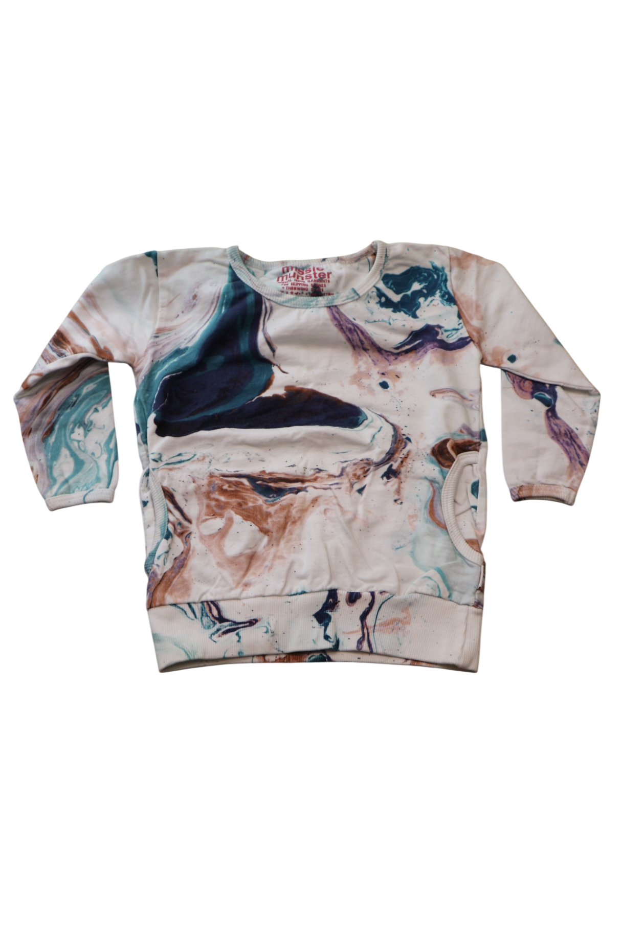 Munster Jumper, White with multicolour abstract print, 2