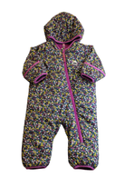 Burton Snowsuit, Black multicolour floral with purple trim, 0