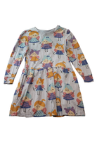 Minti Dress, Light blue with multicoloured print, 8