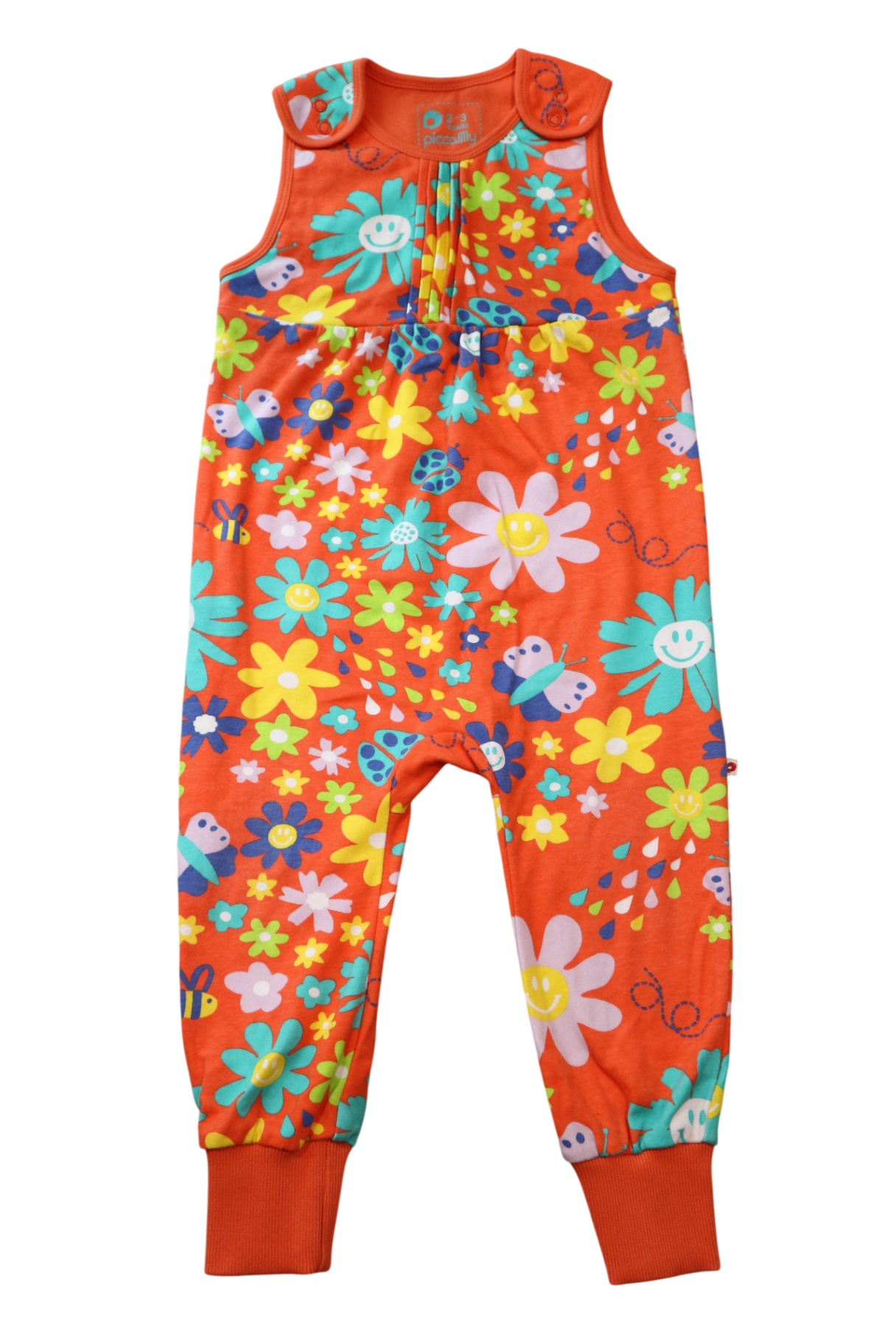 Piccalilly Playsuit, Orange, 2-3 years