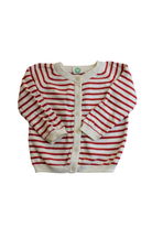 Nature Baby Cardigan, Cream and red, 0