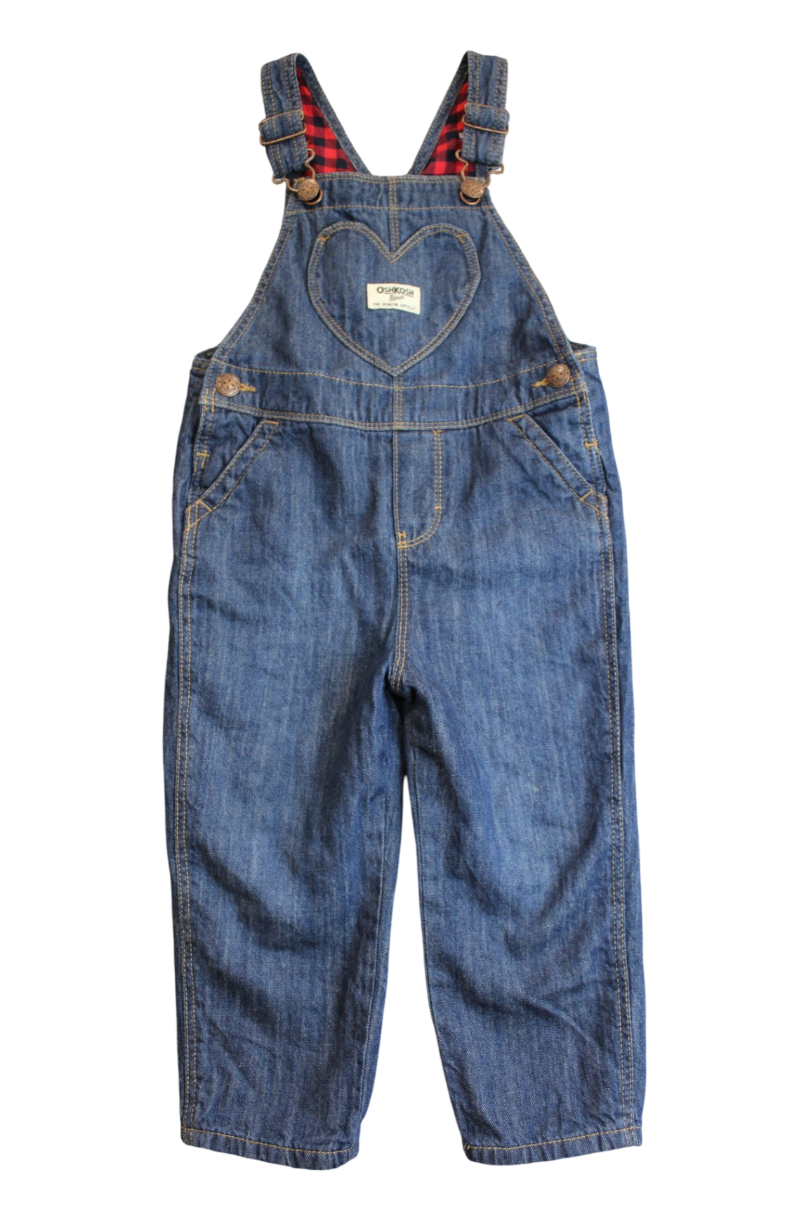 OshKosh B'gosh Overalls, Blue/Red plaid, 3