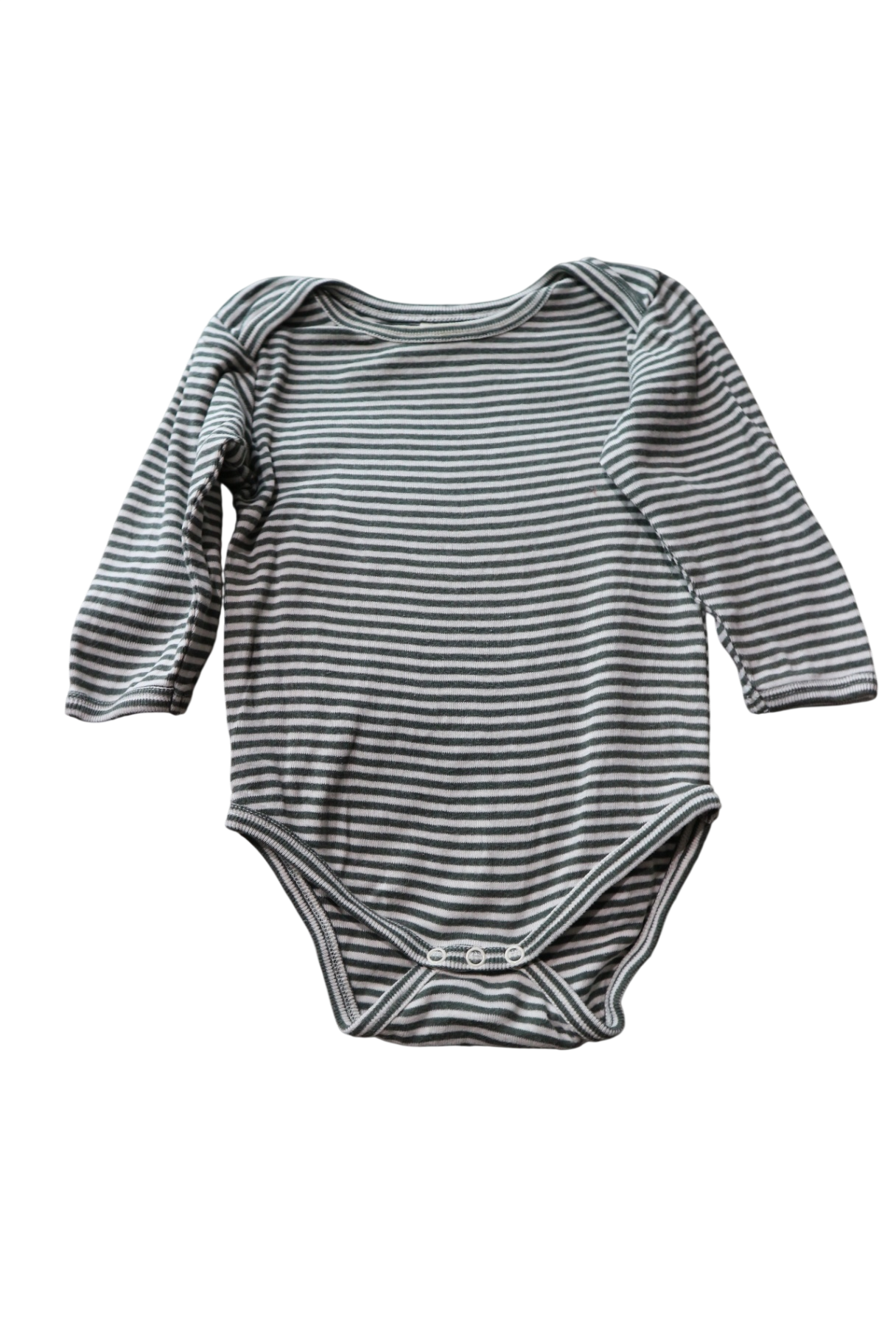 Nature Baby Bodysuit, green stripe, 00