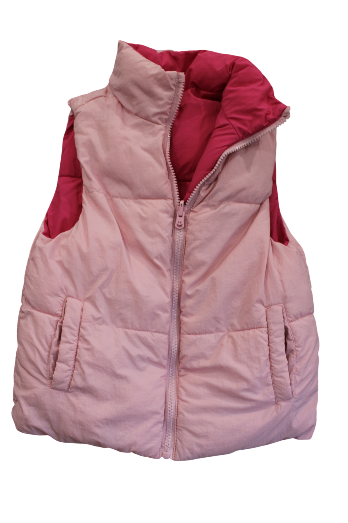 Cotton On Puffer Vest (Reversible), Light/dark pink, 7-8