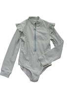 John Lewis Swimsuit, teal/white stripe, 7