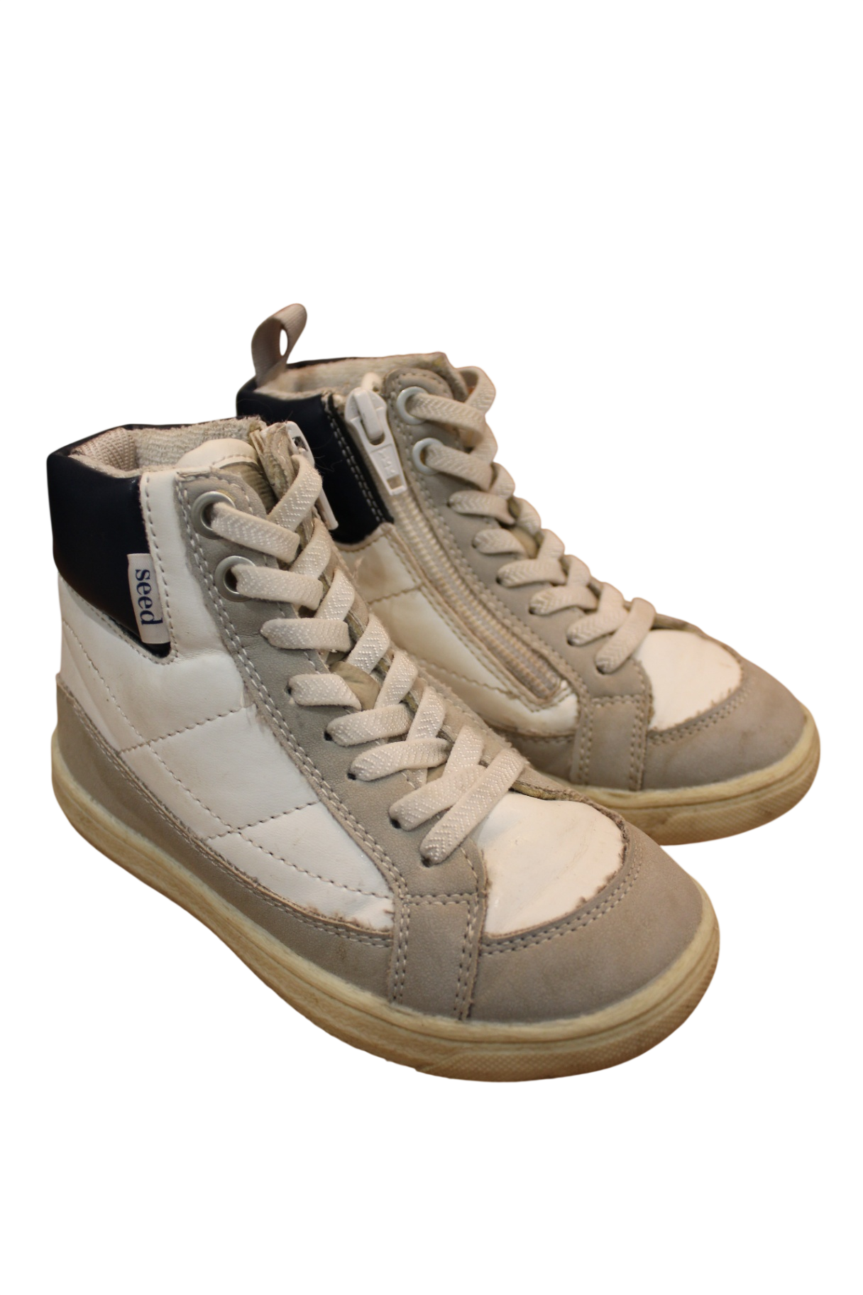 Seed High-Top Sneakers, White, grey, Navy, 27