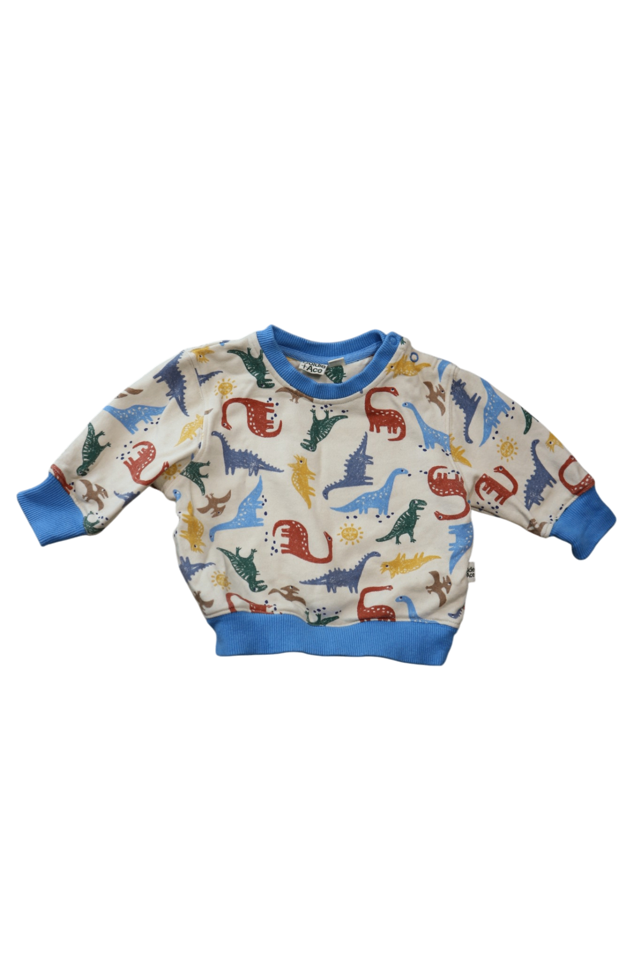 Goldie & Ace Jumper, Cream Blue Trims Multi, 3-6M