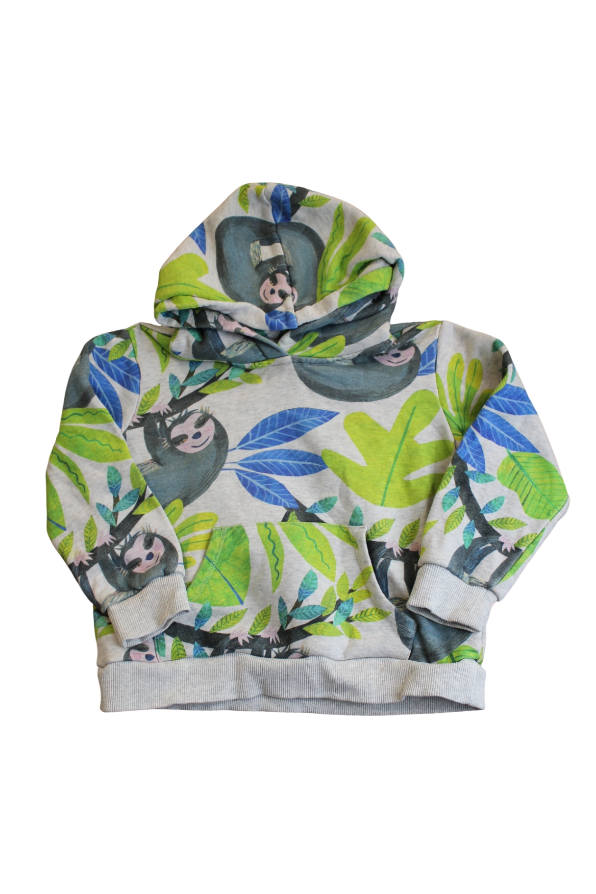 Gorman Playground Hoodie, Grey, green, blue and black, 4-5