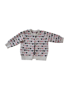 Seed Cardigan, Cream Pink Navy Blue Gold accents, 00
