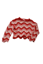Ghanda Long-Sleeve Top, Red Pink Cream Stripes, 3-4Y
