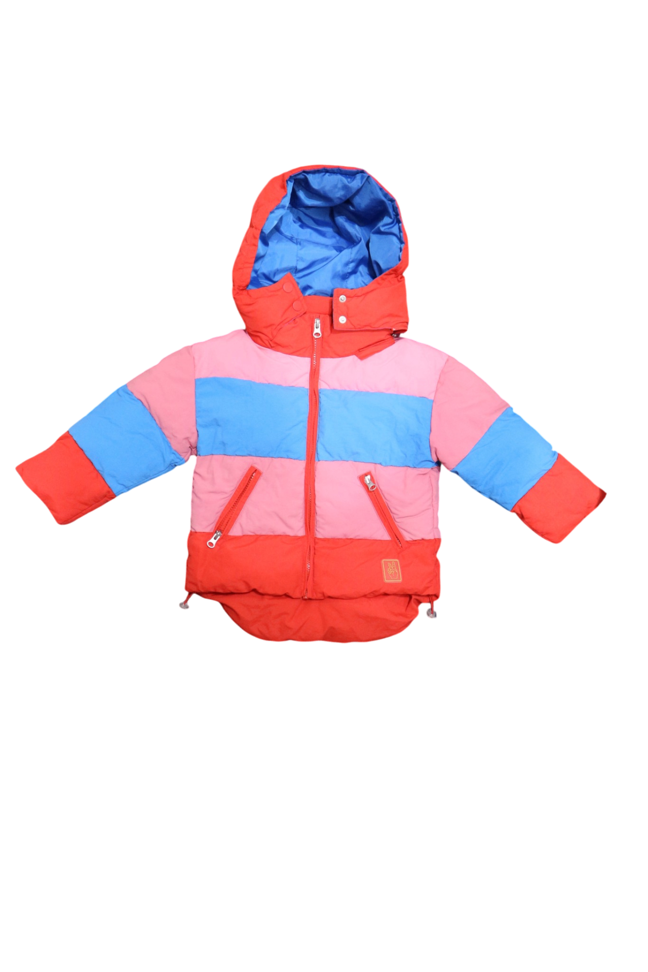 Kip & Co Puffer Jacket, Pink Blue Red, 4
