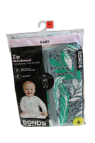 Bonds Jumpsuit, Grey with green and white print, 1 (12-18 mths)