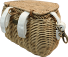 Olliella Basket Bag, Natural beige and white, One Size