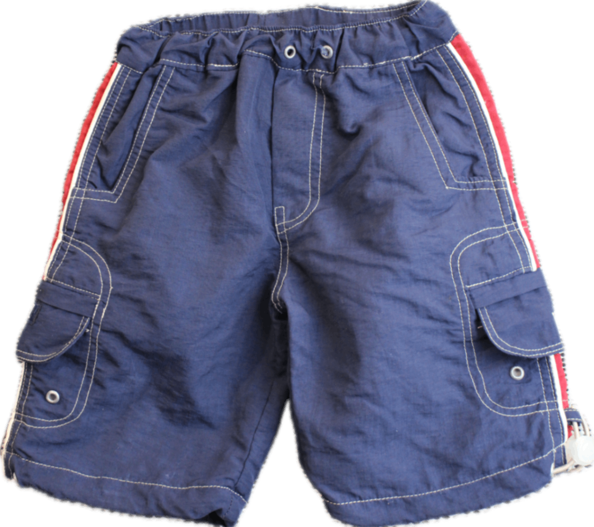 Diesel Shorts, Navy blue with red side stripes, L / 2