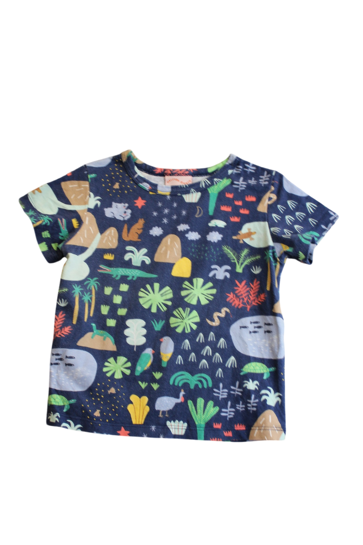 Halcyon Nights T-Shirt, Navy blue with multicolour print, 1