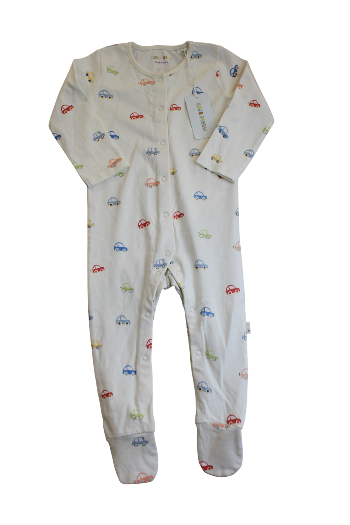 Maye Baby Jumpsuit, Cream, cars, 1