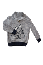 Seed Jumper, Grey Navy Trims w Dinosaur, 5