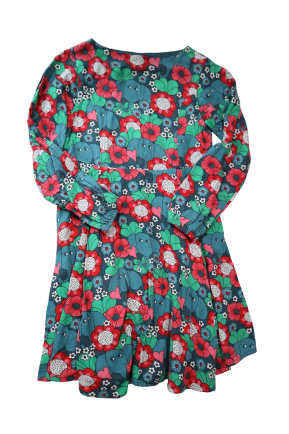 Polarn O. Pyret Dress, Green Multi, 6-8Y