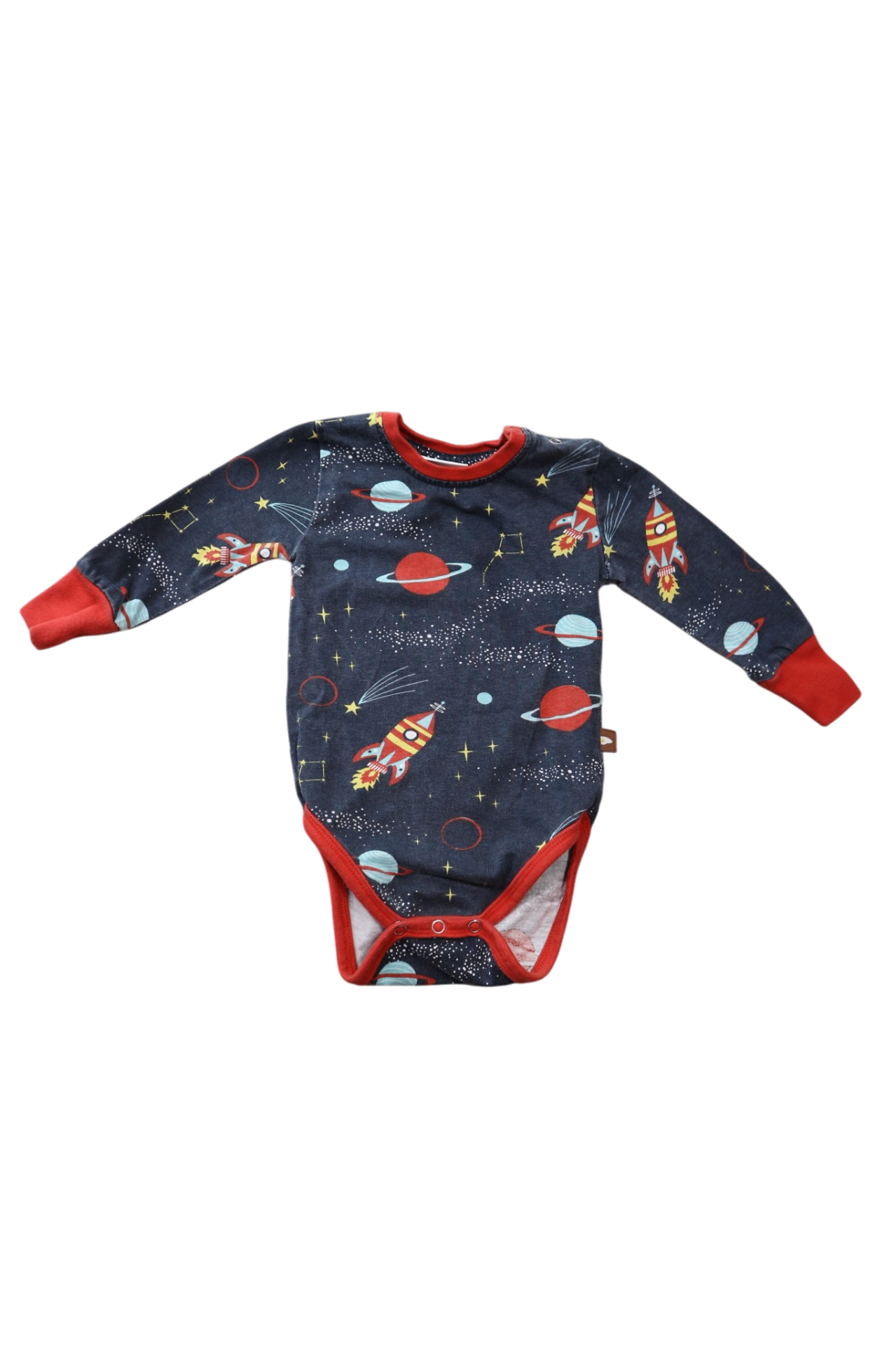 Moromini Bodysuit, Navy Blue Space, 3-9M