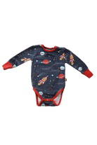 Moromini Bodysuit, Navy Blue Space, 3-9M