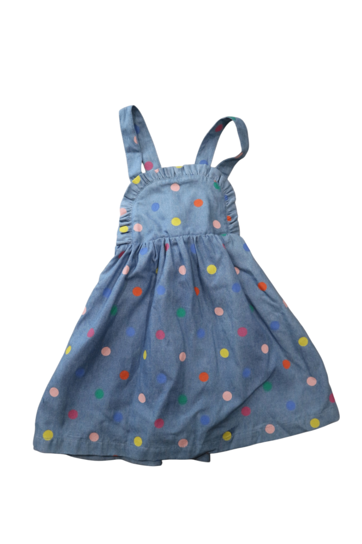 Baby Boden Dress, Blue Polka Dots, 2-3Y