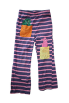Gorman Playground Leggings, Navy Pink Stripes , 4-5Y